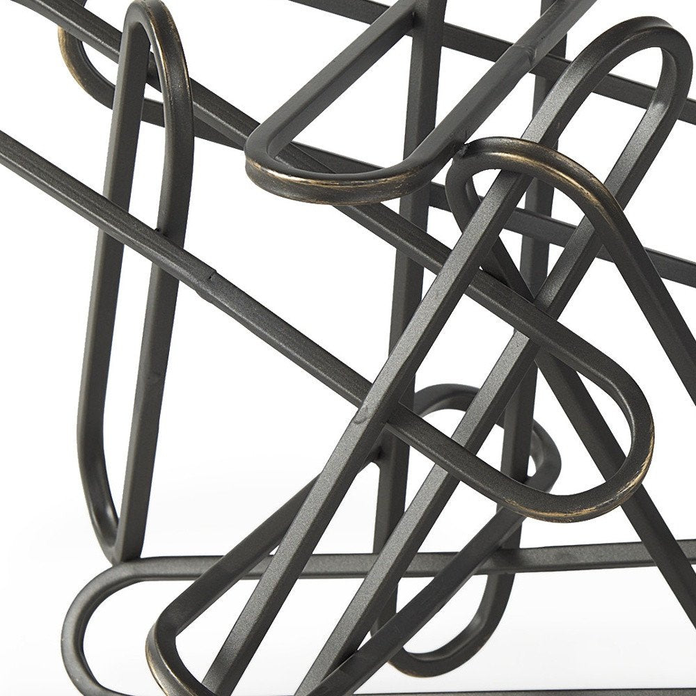 12" Black Metal Abstract Tabletop Sculpture