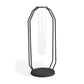 11" Black And Clear Glass And Metal Table Vase