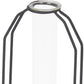 10" Black And Clear Glass And Metal Table Vase