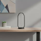 10" Black And Clear Glass And Metal Table Vase