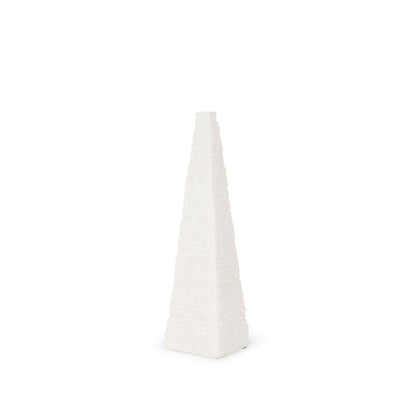 13" White Marble Obelisk Tabletop Sculpture