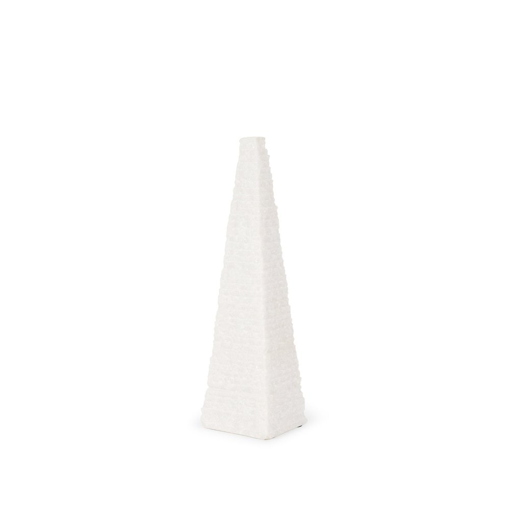 13" White Marble Spike Tabletop Sculpture