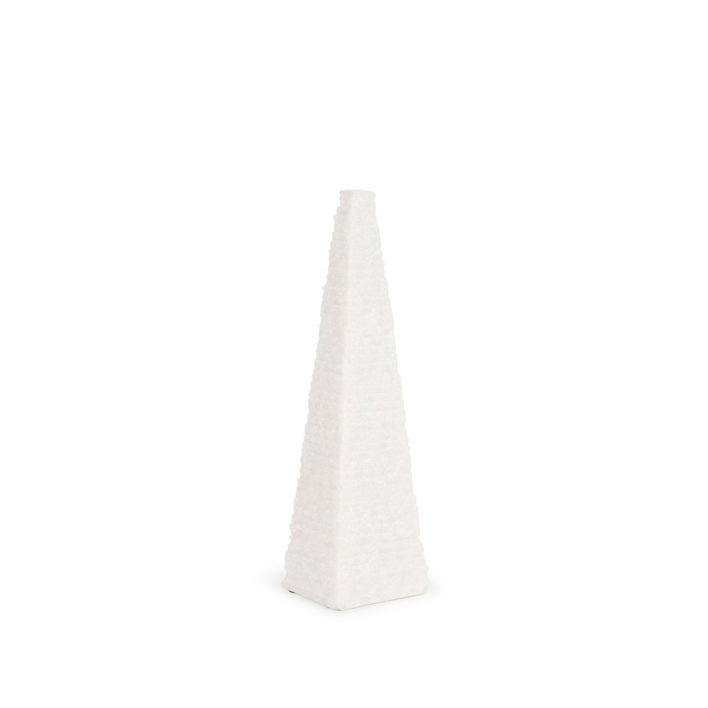 13" White Marble Obelisk Tabletop Sculpture