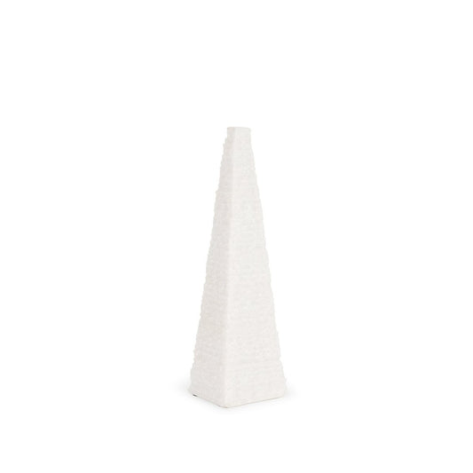 13" White Marble Obelisk Tabletop Sculpture