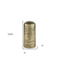 10" Antiqued Brass Cast Aluminum Cylindrical Tabletop Sculpture