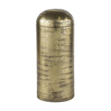 15" Antiqued Brass Cast Aluminum Cylindrical Tabletop Sculpture