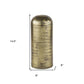 15" Antiqued Brass Cast Aluminum Cylindrical Tabletop Sculpture