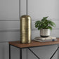 15" Antiqued Brass Cast Aluminum Cylindrical Tabletop Sculpture