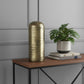 15" Antiqued Brass Cast Aluminum Cylindrical Tabletop Sculpture