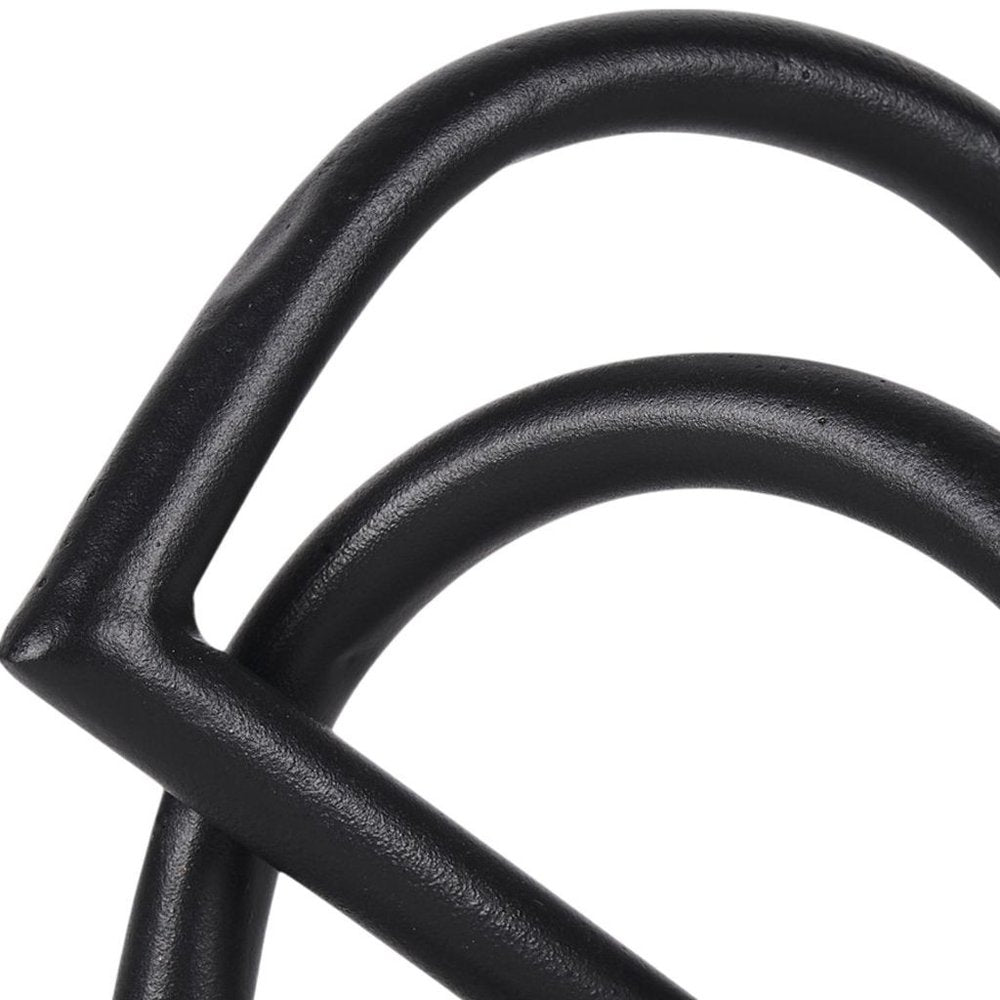 6" Black Iron Modern Abstract Tabletop Sculpture