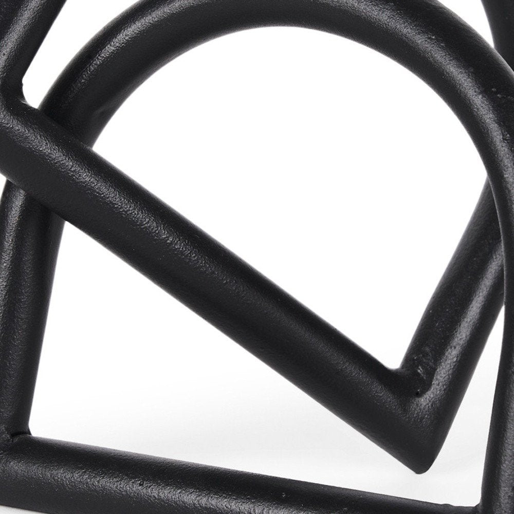 6" Black Iron Abstract Tabletop Sculpture