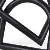 6" Black Iron Modern Abstract Tabletop Sculpture