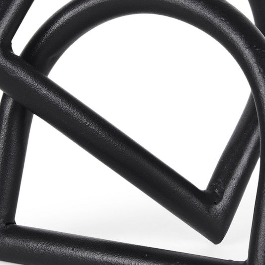 6" Black Iron Modern Abstract Tabletop Sculpture