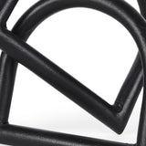 6" Black Iron Modern Abstract Tabletop Sculpture