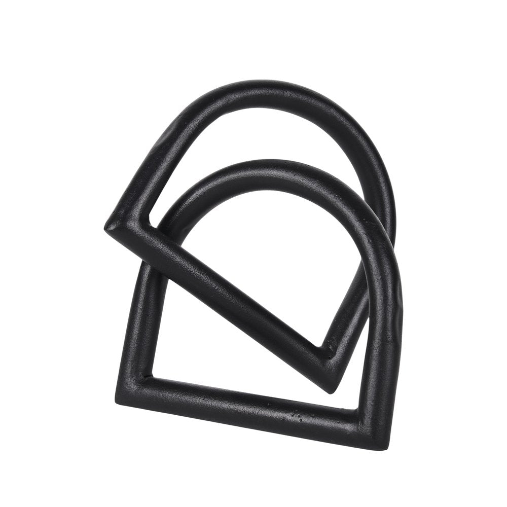 6" Black Iron Modern Abstract Tabletop Sculpture