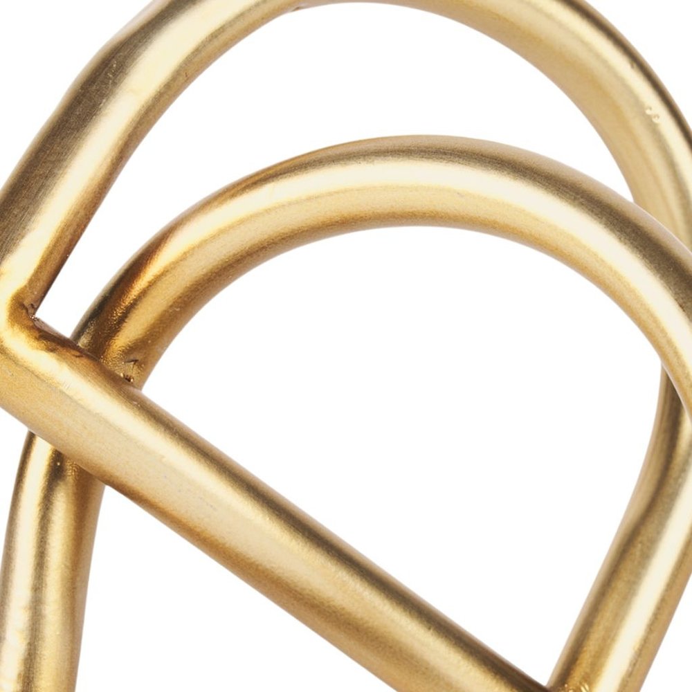 6" Gold Iron Abstract Modern Tabletop Sculpture