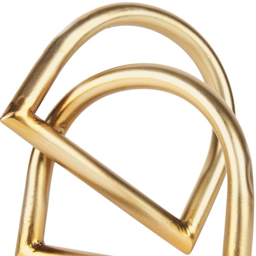 6" Gold Iron Abstract Modern Tabletop Sculpture