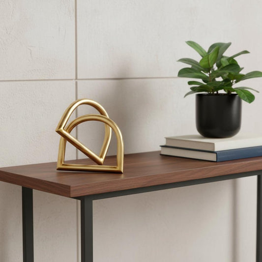 6" Gold Iron Abstract Tabletop Sculpture