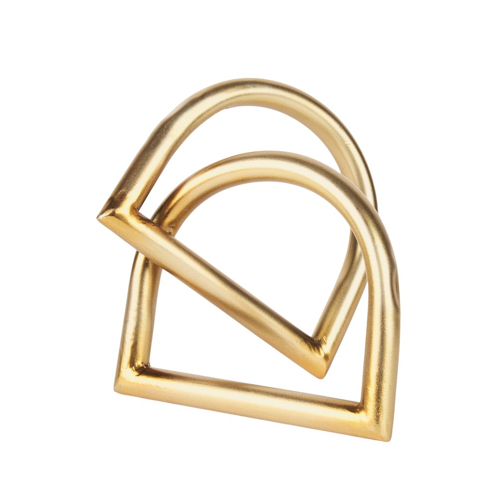 6" Gold Iron Abstract Tabletop Sculpture