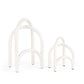Set of Two White Iron Abstract Tabletop Sculpture