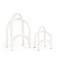 Set of Two White Iron Modern Abstract Tabletop Sculptures