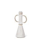 10" White And Beige Metal Tabletop Sculpture