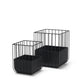 Set of Two Black Metal Wire Cage Square Pot Planters