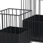Set of Two Black Metal Wire Cage Square Pot Planters