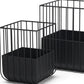 Set of Two Black Metal Wire Cage Square Pot Planters