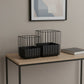 Set of Two Black Metal Wire Cage Square Pot Planters