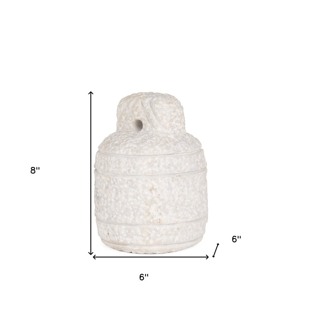 8" White Marble Door Stop