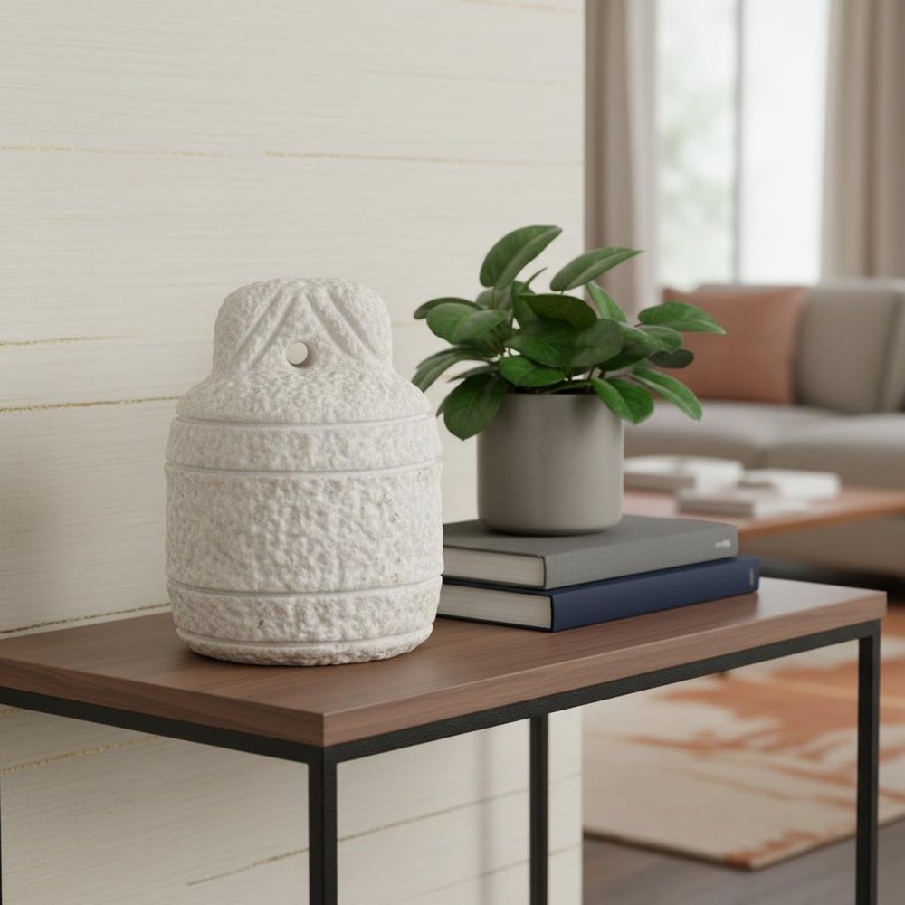 8" White Marble Door Stop