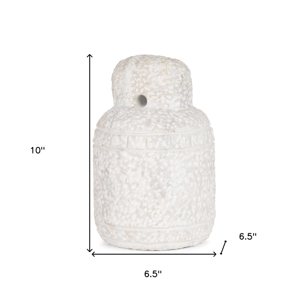 10" White Marble Door Stop