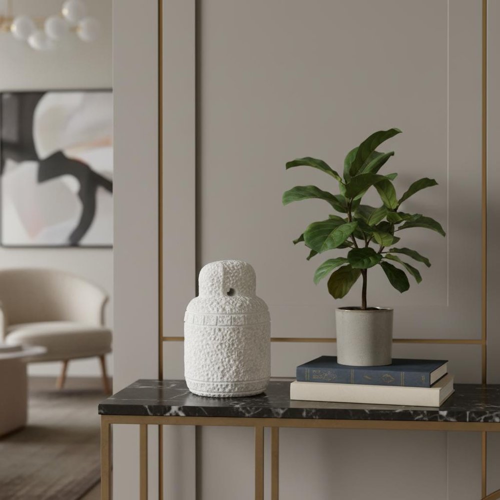 10" White Marble Door Stop