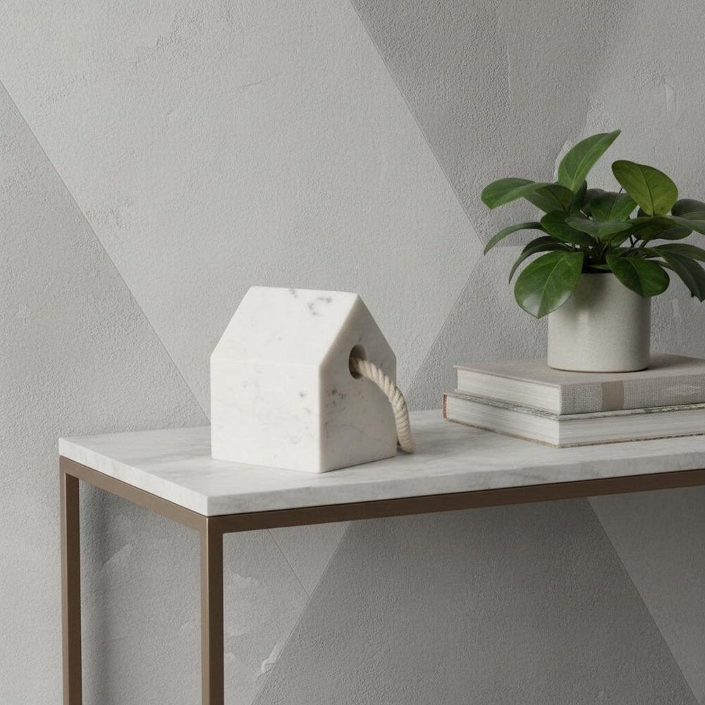 5" White Marble Decorative Wall Sculpture