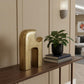 11" Antiqued Brass Aluminum Modern Abstract Tabletop Sculpture