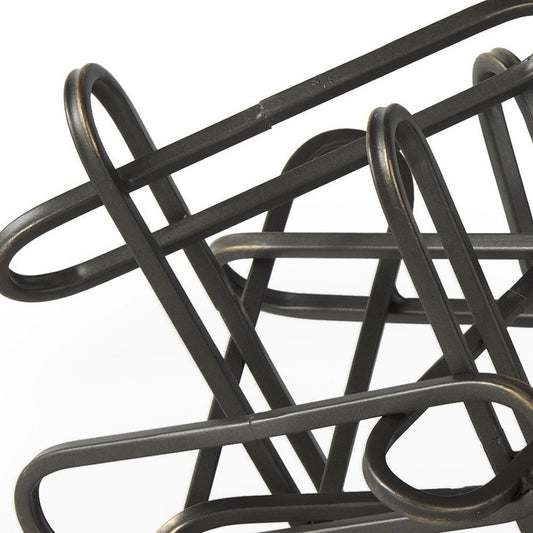 8" Black Metal Abstract Tabletop Sculpture