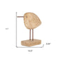 11" Brown Iron And Solid Wood Bird Abstract Tabletop Sculpture
