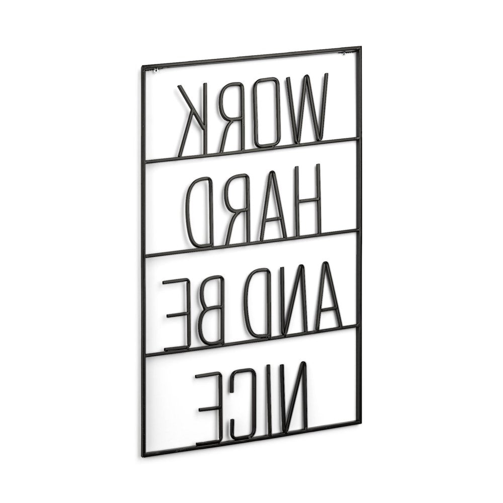 17" X 26" Black Work Hard and Be Nice Metal Wall Decor