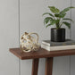 5" Beige Paper Mache And Metal Decorative Orb