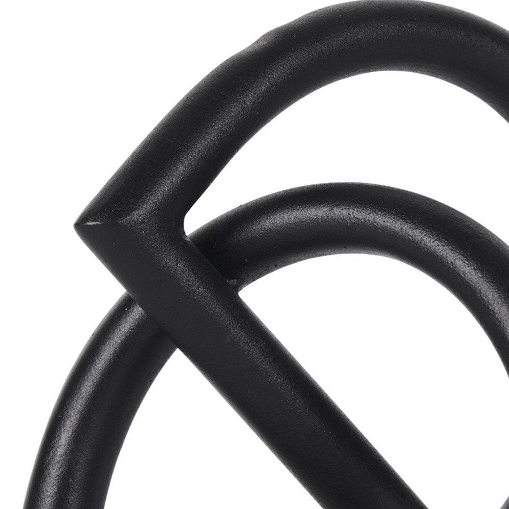 5" Black Iron Abstract Tabletop Sculpture