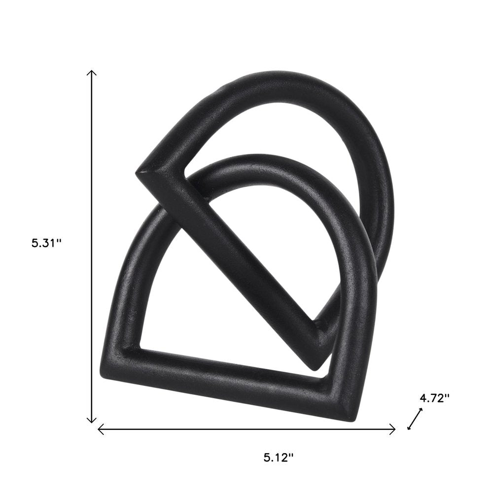 5" Black Iron Abstract Tabletop Sculpture