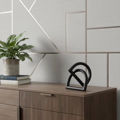 5" Black Iron Abstract Tabletop Sculpture