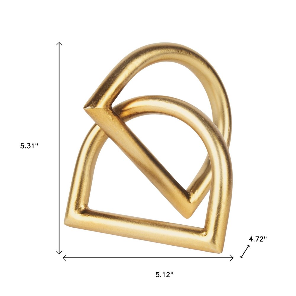 5" Gold Iron Abstract Tabletop Sculpture