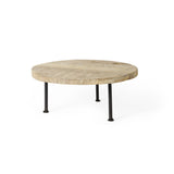 15" Light Brown And Black Round Solid Wood Handmade Riser Tray