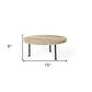 15" Light Brown And Black Round Solid Wood Handmade Riser Tray