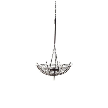 31" Black Distressed Woven Metal Lantern Candle Holder