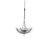 31" Black Distressed Woven Metal Lantern Candle Holder