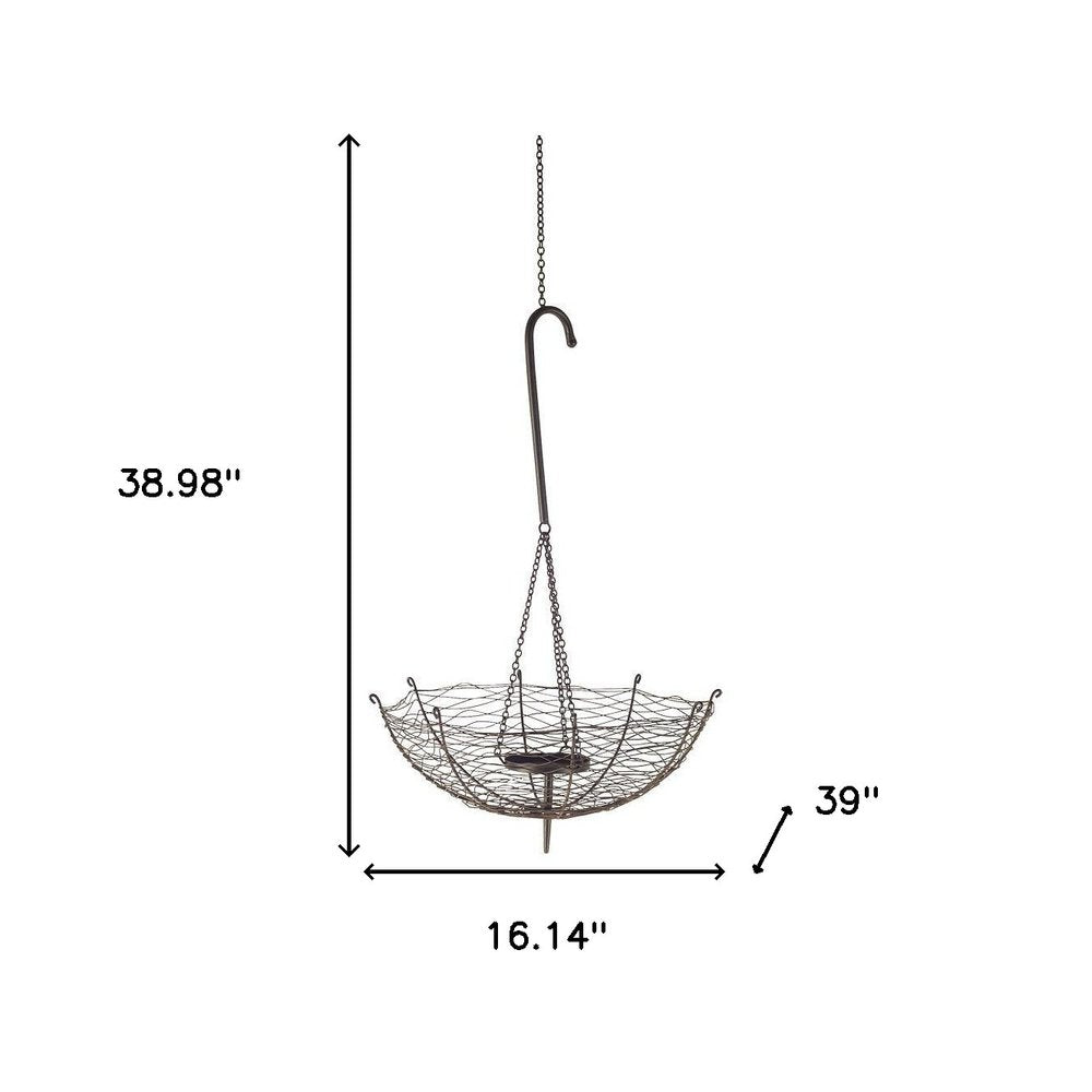 39" Black Woven Metal Lantern Candle Holder