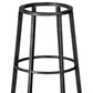 30" Black Distressed Geometric Metal And Glass Lantern Candle Holder